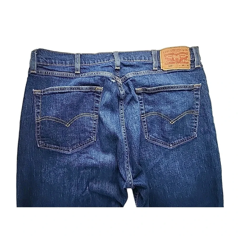 Levi's 505 Blue Jeans Men's 38x30 Straight Dark Wash‎ Retro Classic Western EUC